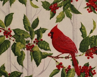Decoupage Cocktail Napkins / Holly & Songbirds