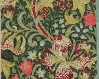 May include: A square, floral pattern featuring a dark green background with stylized flowers in shades of red, pink, and cream. The design includes large, ornate leaves in light green and accents of blue and red. The border is a light teal color.