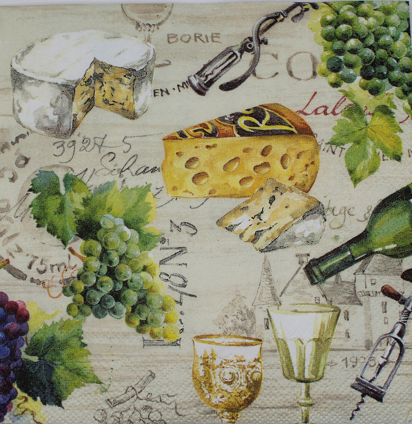 Decoupage Cocktail Napkins / Wine & Cheese - Etsy