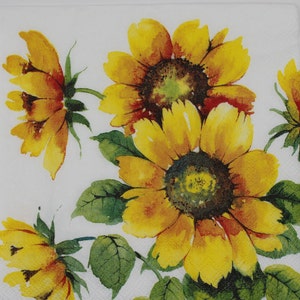 Decoupage Cocktail Napkins / Colorful Sunflowers