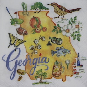 Decoupage Cocktail Napkins / State of Georgia