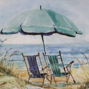Decoupage Lunch Napkins / Beach Chairs