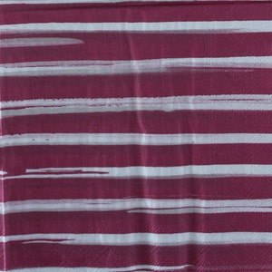 Decoupage Lunch Napkins / Pink & White Stripes