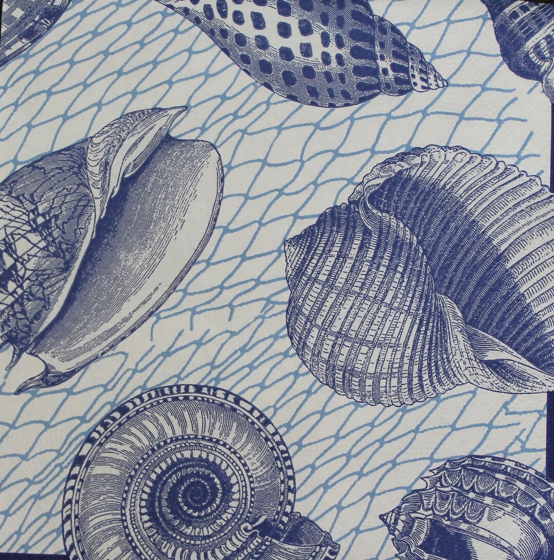 Decoupage Napkins / Seashells Etsy