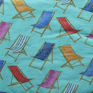 Decoupage Cocktail Napkins / Beach Chairs