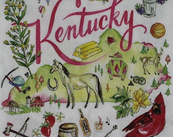Decoupage Cocktail Napkins / State of Kentucky