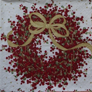 Decoupage Cocktail Napkins / Pepperberry Christmas Wreath & Tree