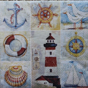 Decoupage Lunch Napkins / Nautical