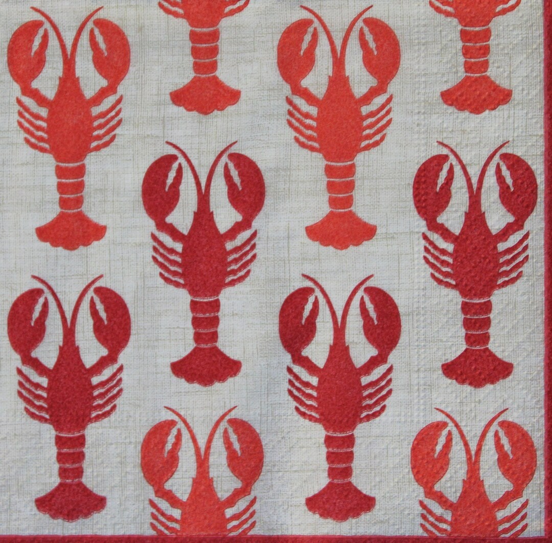 Decoupage Cocktail Napkins / Lobsters Etsy