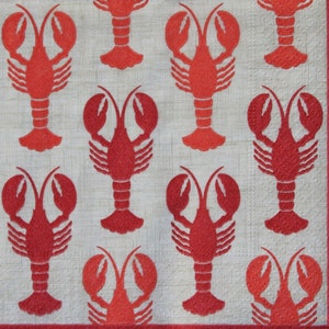 Decoupage Cocktail Napkins / Lobsters