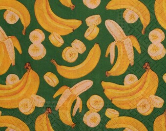 Decoupage Lunch Napkins /Bananas