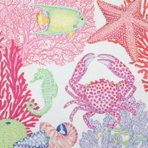 Decoupage Cocktail Napkins / Under The Sea