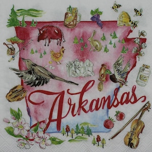 Decoupage Cocktail Napkins / State of Arkansas