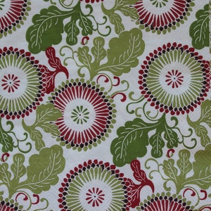 Decoupage Lunch Napkins / Crimson & Sage Color Pattern