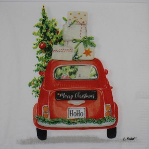 Decoupage Lunch Napkins / Christmas Taxi