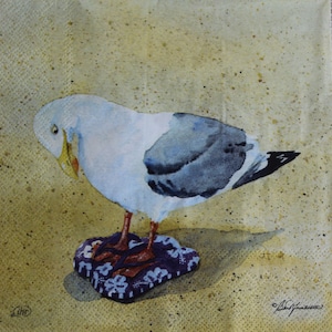 Decoupage Lunch Napkins / Funny Seagulls