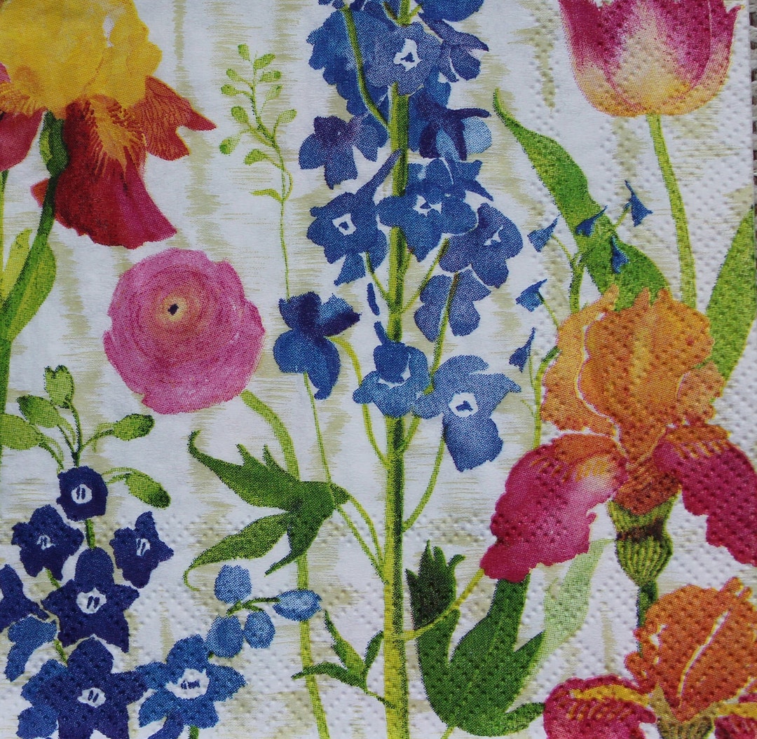 Decoupage Cocktail Napkins / Summer Garden Etsy