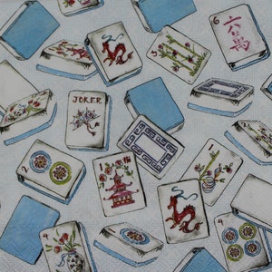 Decoupage Cocktail Napkins / Mahjong
