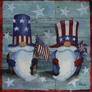 Decoupage Cocktail Napkins / Freedom Gnomes