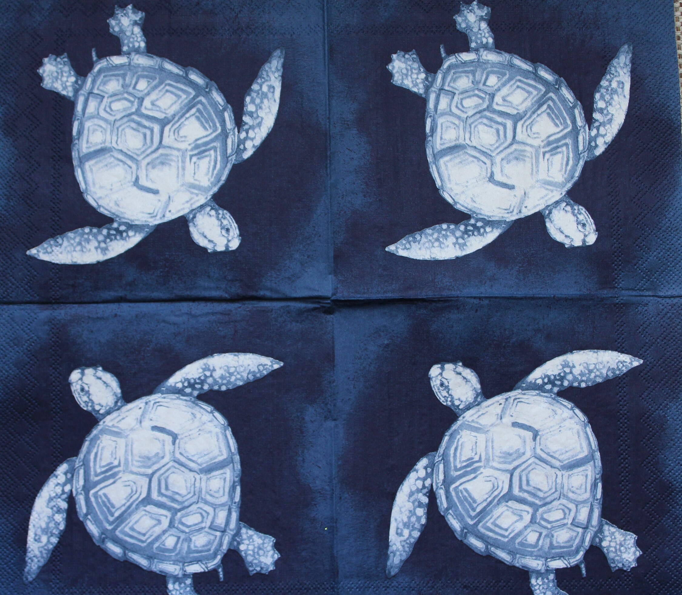 Turtle Napkin Tutorial Decoupage Lunch Napkins / Sea Turtle - Etsy