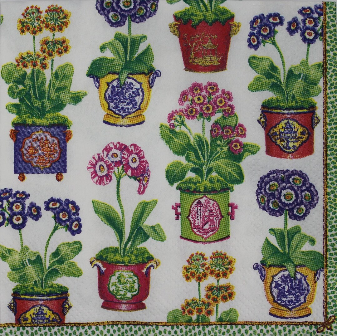 Decoupage Cocktail Napkins / Primroses Etsy