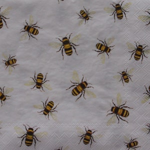 Decoupage Cocktail Napkins / Bees, Bees, & Bees