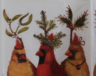 Decoupage Cocktail Napkins / Christmas Cardinals