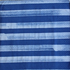 Decoupage Lunch Napkins / Blue Stripe