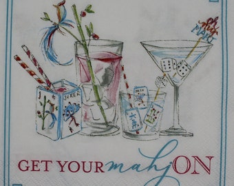 Decoupage Cocktail Napkins (NOT PACKAGES) / Mahjong Drinks