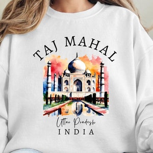 India Sweatshirt, India Gift, Taj Mahal Sweatshirt, India Sweater, Crewneck Unisex Long Sleeve Sweater