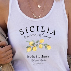 Sicilia Island, Sicily Lemons Tank Top, Lemons Southern Italy Women&#39;s Ideal Racerback Tank Top
