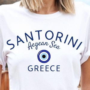 Santorini Greece Shirt, Greece T Shirt, Travel Greece T shirt, Greek Islands Tee, Santorini Gift, Unisex Crewneck T-Shirt