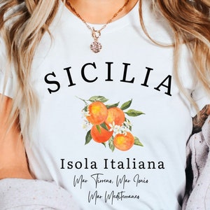 Sicilia Italy Shirt, Sicily Gift,  Oranges Shirt , Unisex Sicily Crewneck T-shirt