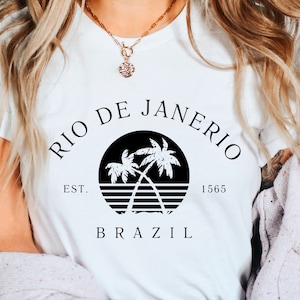 Maglietta Brasil Rio de Janeiro, maglietta brasiliana, maglietta latina, maglietta brasiliana, maglietta unisex morbida e comoda