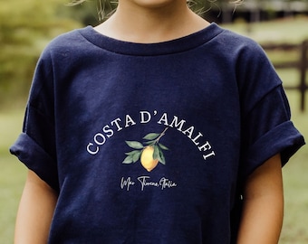 Amalfi Coast T Shirt, Youth  Italy Shirt,  Crewneck Kids Heavy Cotton Tee