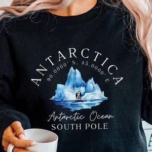 Antarctica Sweatshirt,  Antarctica Crewneck, South Pole Pullover, Penguin Sweater Unisex Heavy Blend Crewneck