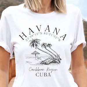 Havana Cuba Shirt, Havana Cuba Beach T Shirt, Unisex Crewneck T-shirt