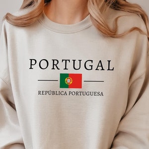 Portugal Sweatshirt, Portuguese Flag Pullover, Unisex Crewneck Sweatshirt