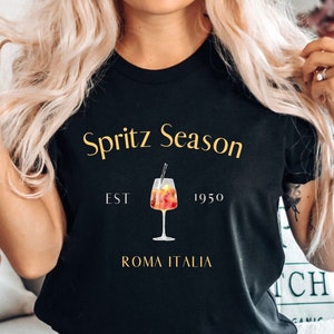 Aperol Spritz Shirt, Spritz Season Crewneck T-shirt, Spritz Season Tee, Mixology Aperol Spritz Fan, Cocktail Shirt, Unisex Crewneck T Shirt