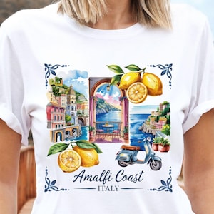 Italien Amalfiküste Hemd, Italien Souvenir, Italien Hemd, Unisex Rundhals-Italien-T-Shirt