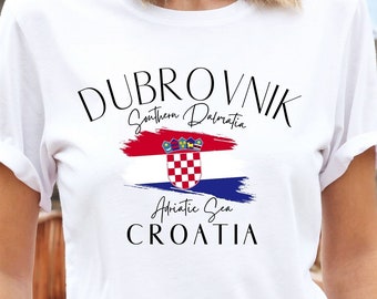 Dubrovnik T shirt, Croatia Shirt,  Dalmatian Coast, Adriatic Sea, Croatian Flag, Dubrovnik TShirt, Soft and Comfortable T-Shirt