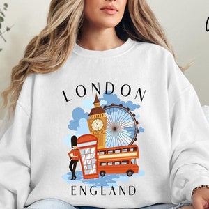 London England Sweatshirt, Travel London Sweater, Travel England Pullover,  Unisex  Crewneck Sweatshirt Travel Crewneck