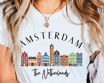 Amsterdam Shirt, Amsterdam Travel, Netherlands Shirt, Amsterdam Tee, Travel Crewneck, Crewneck Unisex T-shirt