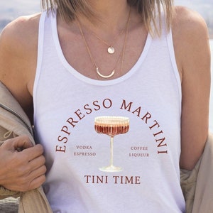 Débardeur Martini expresso, Tini Time, chemise expresso, Débardeur idéal pour femme à dos nageur Martini Lover