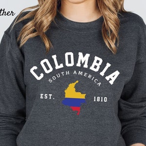 Colombia Sweater, Colombia South Africa  Sweatshirt, Colombia Pullover, Colombia Flag Sweater, Crewneck Unisex Long Sleeve Pullover