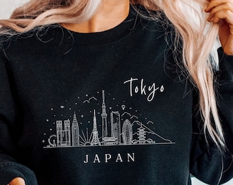 Tokyo Japan  Sweatshirt, Tokyo City Hoodie, Tokyo Gift,  Crewneck Unisex Long Sleeve Sweater