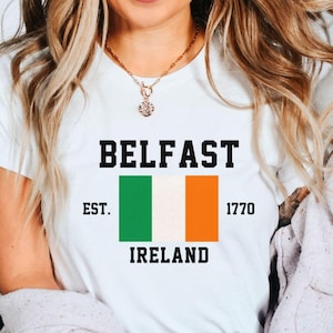 Belfast Ireland T Shirt, Ireland Shirt,  Irish Gift, Travel Ireland Shirt, Unisex Soft and Comfortable Crewneck Tshirt