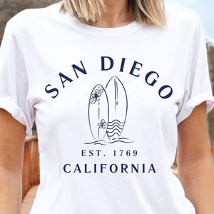 San Diego California Surf Shirt,San Diego CA T-shirt, San Diego CA, Surf Memory Keepsake Unisex Crewneck Trendy Shirt