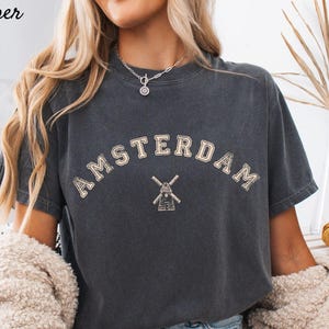 Koszulka Amsterdam Holandia, Koszulka Amsterdam Wiatrak, Koszulka Comfort Colors, Koszulka unisex barwiona na odzieży