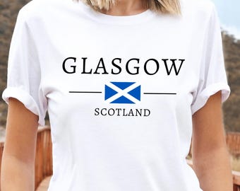Glasgow Scotland T shirt, Scotland Uk Shirt, Scotland Flag  Shirt, Crewneck Unisex Soft and Comfortable T shirt